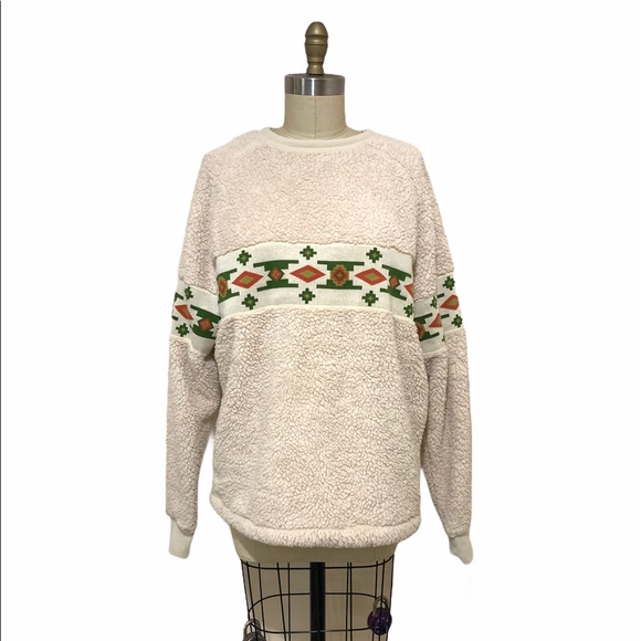 Urban Outfitters Sweaters - Urban Outfitters pullover teddy tribal sweater S